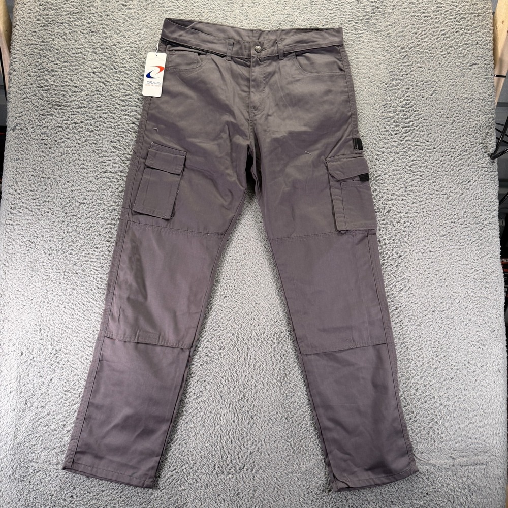 Craze Pant Mens 38x33 Gray Cotton Cargo Straight Workwear Utility Technician